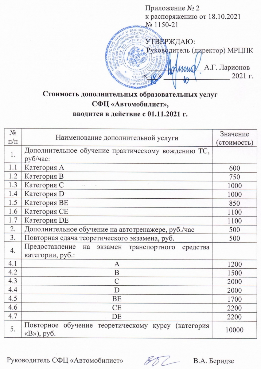 Дополнительные услуги - Автомобилист